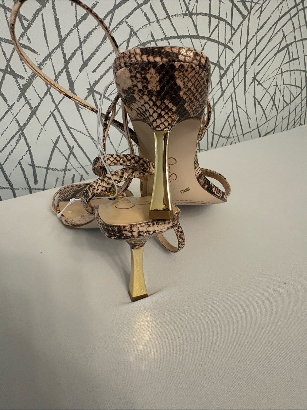 Jessica Simpson Neutral Snake-Print Ankle-Strap Sandals - Picture 10 of 10